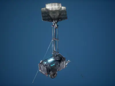 Antenna Game Ready sci-fi vehicle in fallout Low-poly 3D model