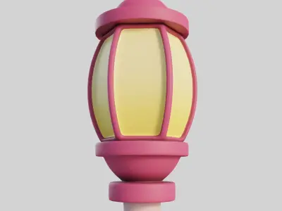 Cartoon Street Light 3 3D model