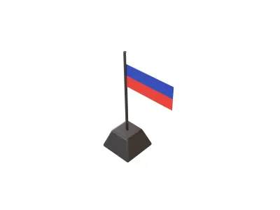 Russia Flag v1 001 Low-poly 3D model
