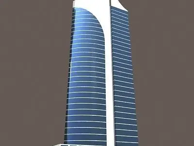 Tall Modern Glass Building 135 3D model