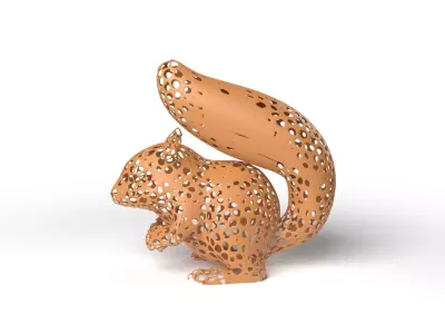 Squirrel Voronoi Low-poly 3D model