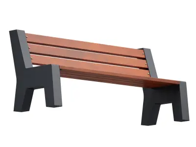Park bench 3D model 17