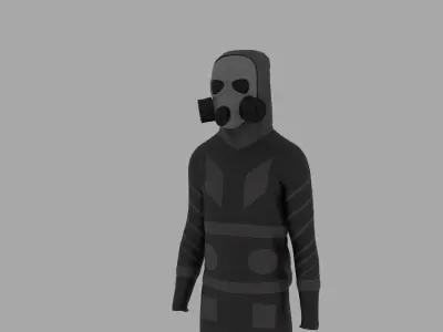 Sci-Fi Military Uniform Low-poly 3D model