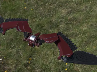 Animated Robot Wings Textured version 3D model