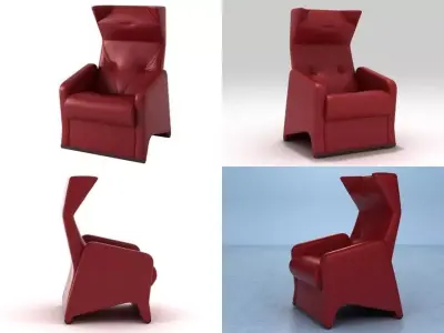 Sabrina leather chair with different angles 3D model