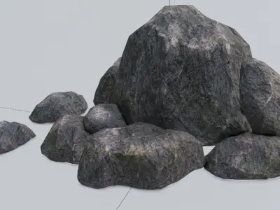 Rock Formation 1 - Stone Boulder Outcrop - Low Poly - Game Ready Low-poly 3D model