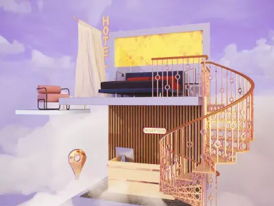 Hotel Bed Concept 3D model