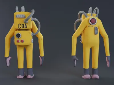Monster inc - CDA agent 1 rigged 3D model