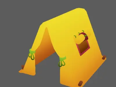 Stylized Low Poly Camping game ready assets pack Low-poly 3D model