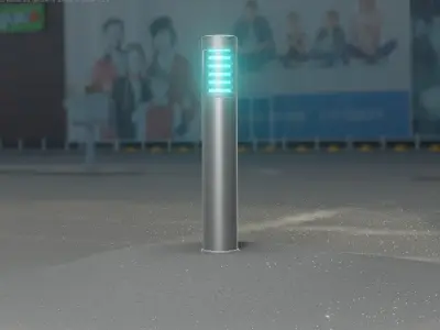 Low-Poly Basic Light Column 17 - Street Light Set-9 Low-poly 3D model