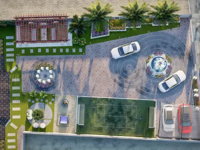 garden landscape 3D Model swimming pool 3D model
