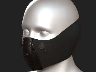 Gas mask respirator scifi futuristic 3d  Low-poly 3D model