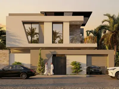 Modern Residential Villa Facade Saudi Arabia ksa 3D model
