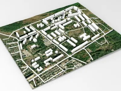Cityscape Toretsk Ukraine 3D model