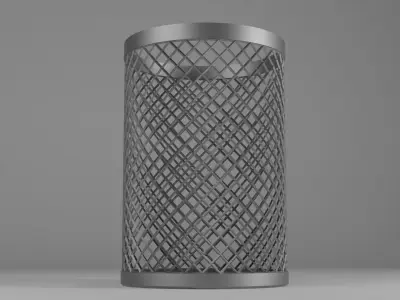 trash can Low-poly 3D model 3