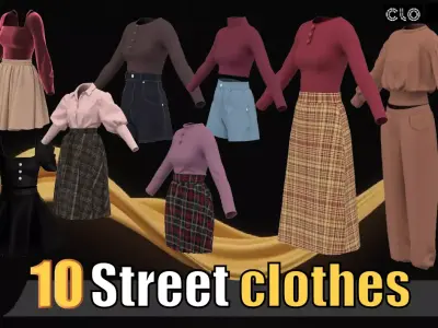 10 Street clothes 3D model