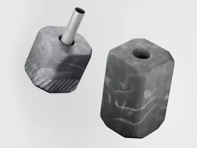 Concrete Street Props with Graffiti 3D Model Pack 3D model