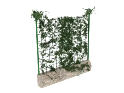 Moss Wire Chain Link Fence 3D model