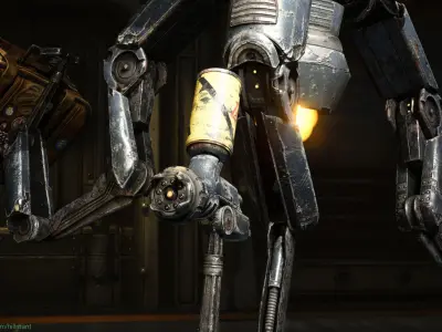 Robot Assistant Fallout Low-poly 3D model