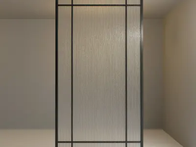 Glass partition door 67 Low-poly 3D model