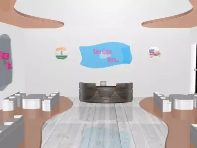 Company Reception 001 Low-poly 3D model