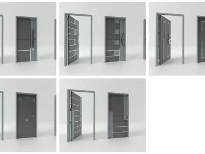 Door sets 4 3D model