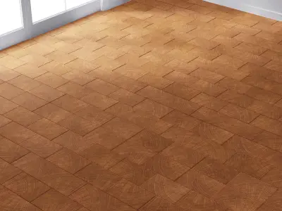 End Grain Wood Floor tile 01 - Seamless Texture