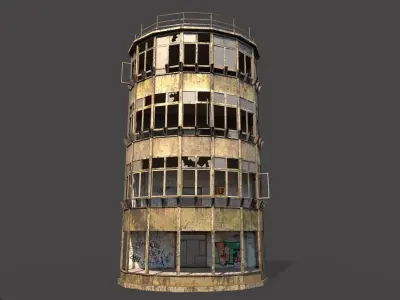 Abandoned  Front Facade Of Office 3D model