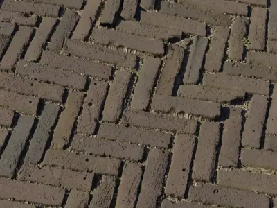 Herringbone Clay Brick Pavers PBR Texture Texture