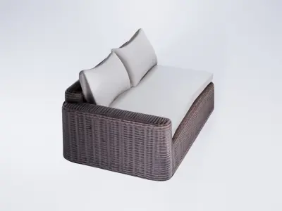 Low Poly Outdoor Sofa - Minimalist Garden Lounge Furniture 3D model