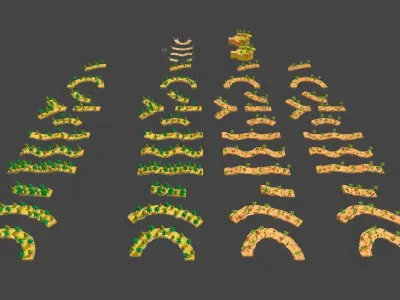 Offroad Toon Stunt Tracks Low-poly 3D model