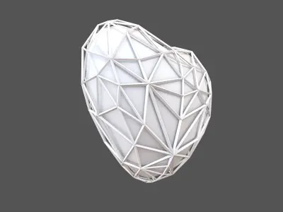 Stylish Heart V4 003 Low-poly 3D model