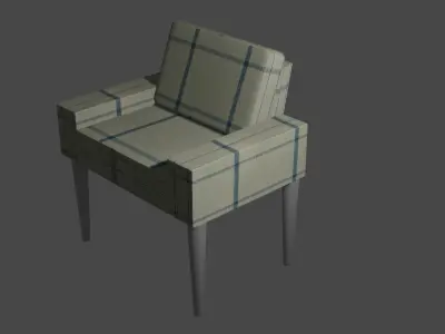 Elegant 3D Models of Wing Chair Low-poly 3D model