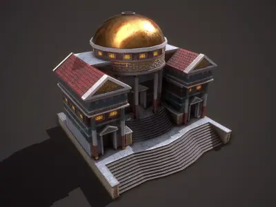 Roman Courthouse Low-poly 3D model