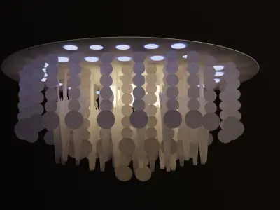 5 chandeliers set light fixture made of paper 3D model