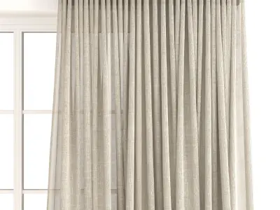 Curtains 49 Linen 3D model