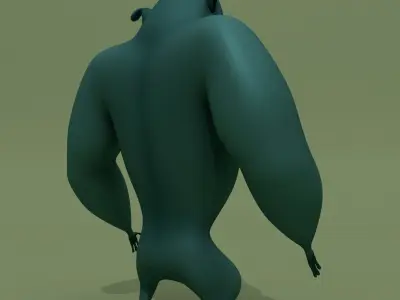 Cartoon Monster Blue Gorilla 3D model