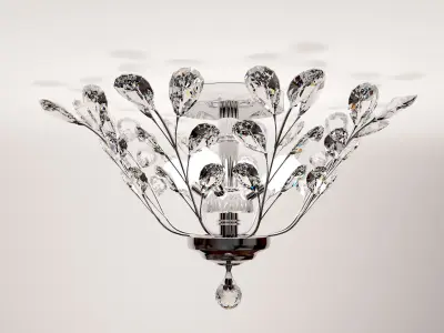 3D Ceiling Lamp Aspen 4 Light Chrome Finish and Crystal model 3D model