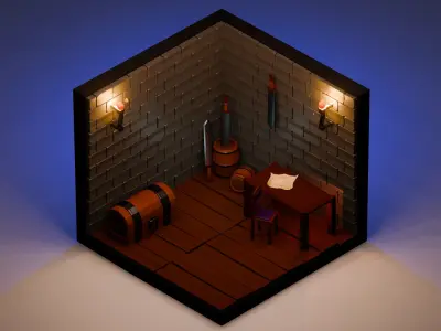 Anciant Room Low-poly 3D model