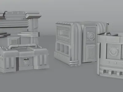 Futuristic Crate Set 3D model