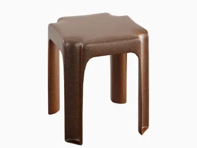 Stackable Plastic Chair B 02 3D model