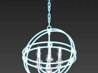 jadee Light Gold Globe Chandelier 3D model