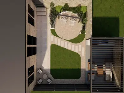 Garden Landscape 3D Model - SketchUp and Lumion Scene-PLAN 3D model