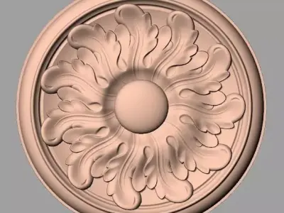 Furniture decoration round flower 3D STL model for CNC E888 3D model