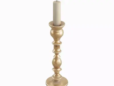 Elegant Candlestick Set  Low-poly 3D model