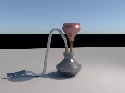 Hookah 3d model teapot on table 3D model