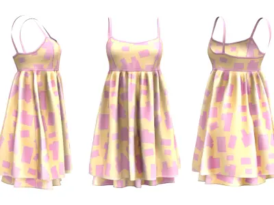 Empire Dress Low-poly 3D model