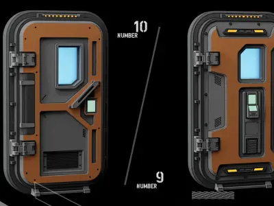 20 Futuristic Sci-Fi Door kitbash_vol.4