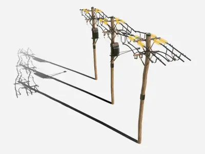 Telegraph Poles Low-poly 3D model