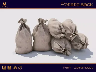 Potato sack Low-poly 3D model